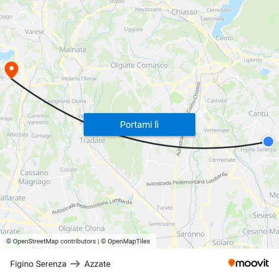 Figino Serenza to Azzate map