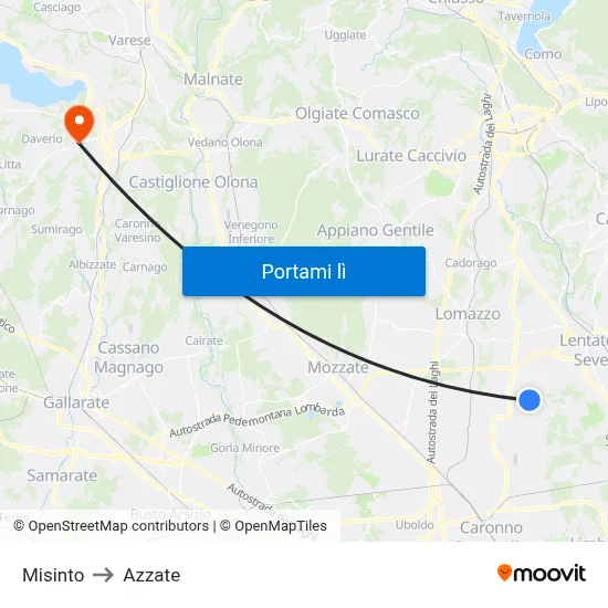 Misinto to Azzate map