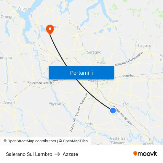 Salerano Sul Lambro to Azzate map