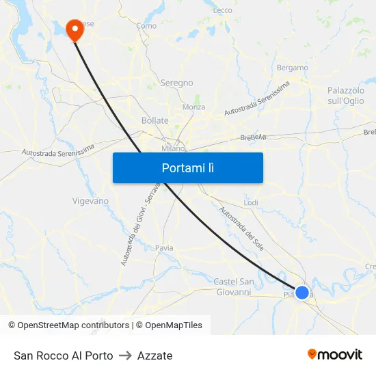 San Rocco Al Porto to Azzate map