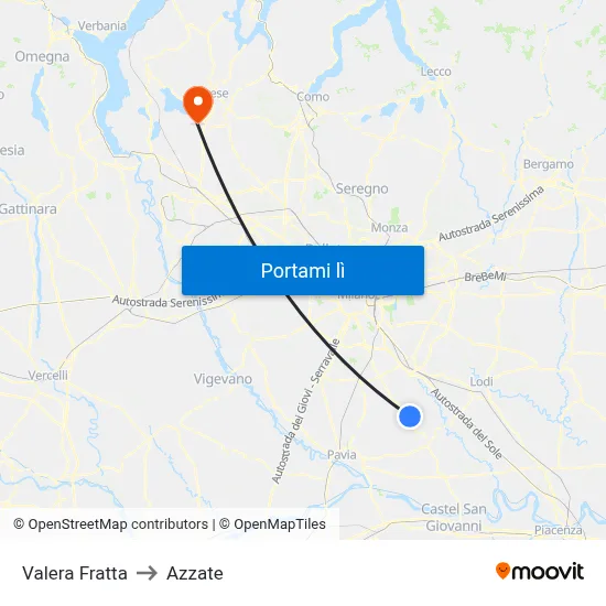 Valera Fratta to Azzate map