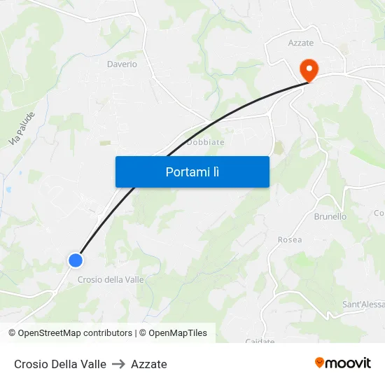 Crosio Della Valle to Azzate map