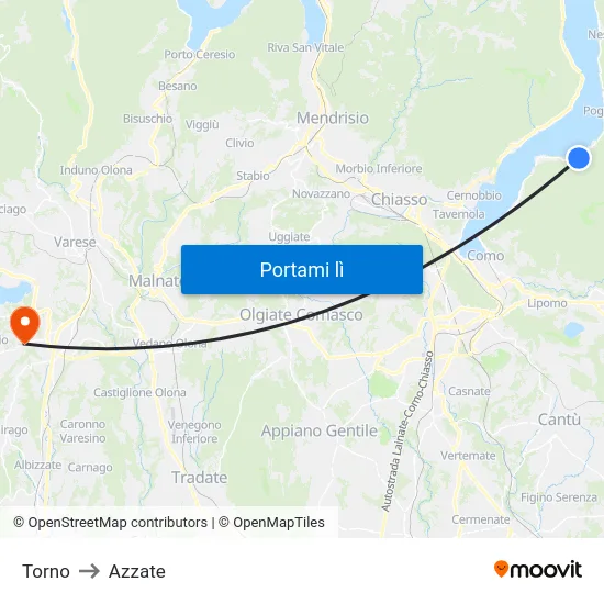 Torno to Azzate map