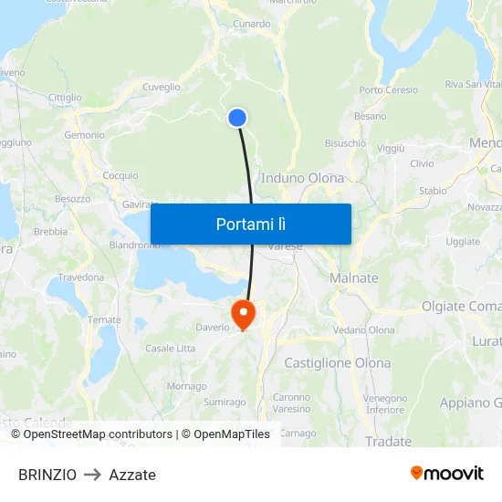 BRINZIO to Azzate map
