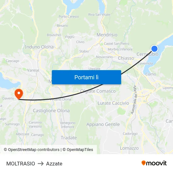 MOLTRASIO to Azzate map