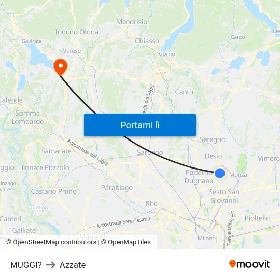 MUGGI? to Azzate map