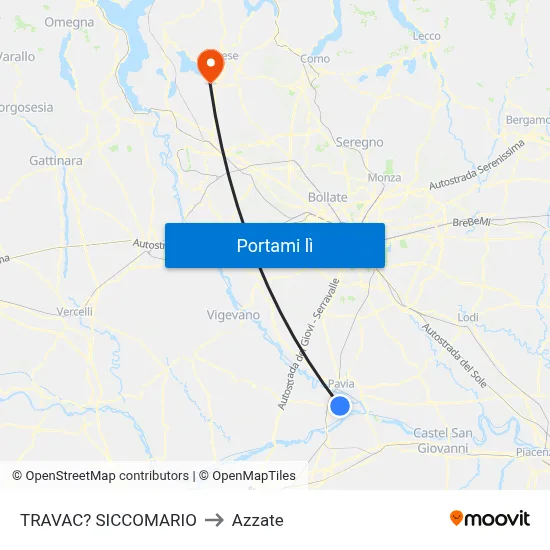 TRAVAC? SICCOMARIO to Azzate map