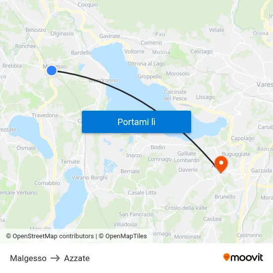 Malgesso to Azzate map