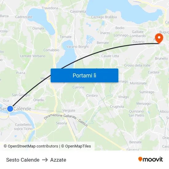 Sesto Calende to Azzate map
