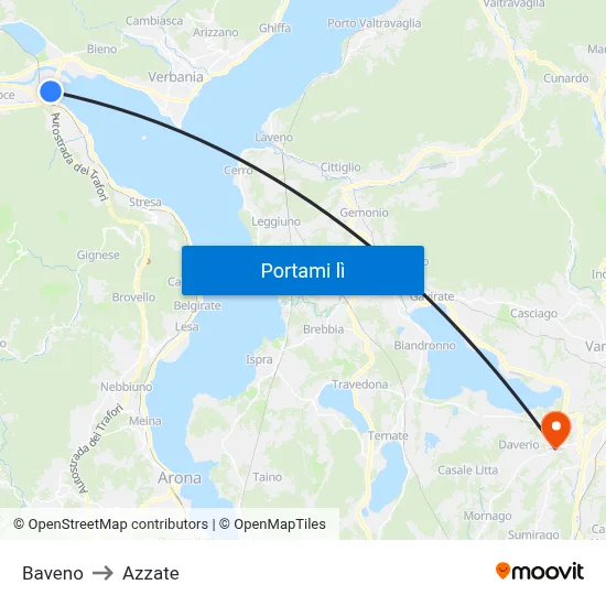 Baveno to Azzate map
