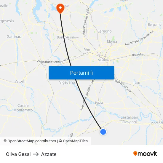 Oliva Gessi to Azzate map