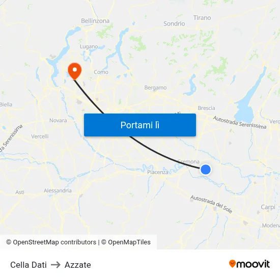 Cella Dati to Azzate map