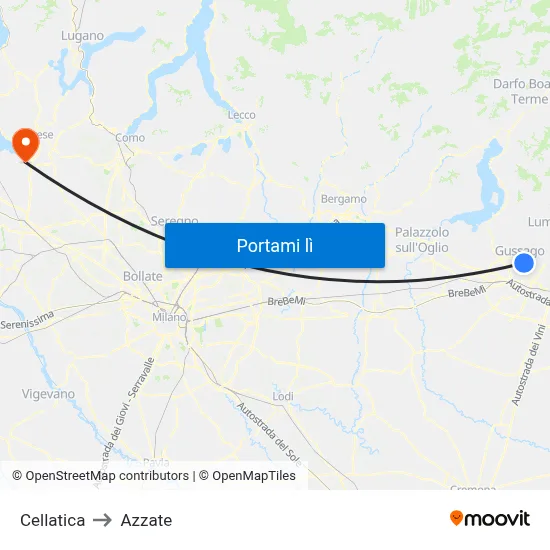 Cellatica to Azzate map