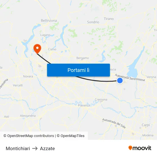 Montichiari to Azzate map