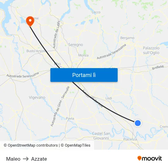 Maleo to Azzate map