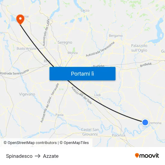 Spinadesco to Azzate map