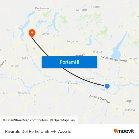 Rivarolo Del Re Ed Uniti to Azzate map