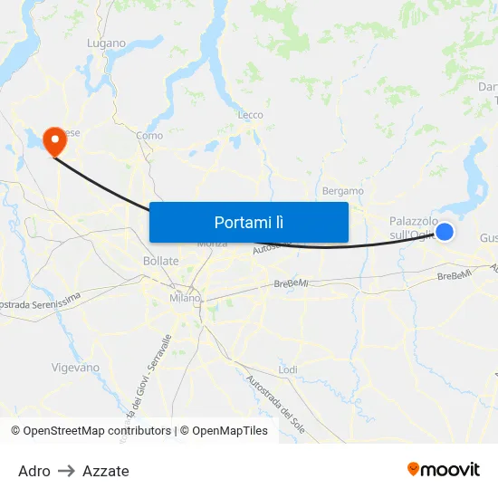 Adro to Azzate map