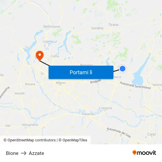 Bione to Azzate map