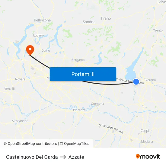 Castelnuovo Del Garda to Azzate map