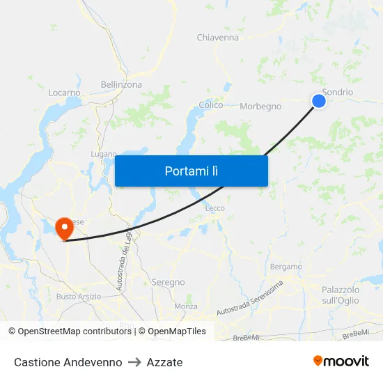Castione Andevenno to Azzate map