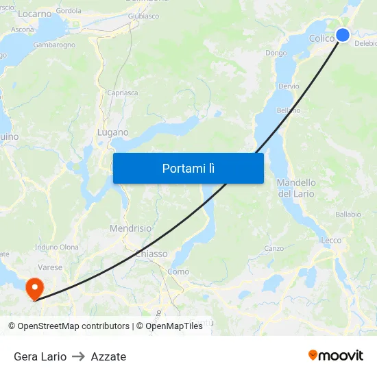Gera Lario to Azzate map