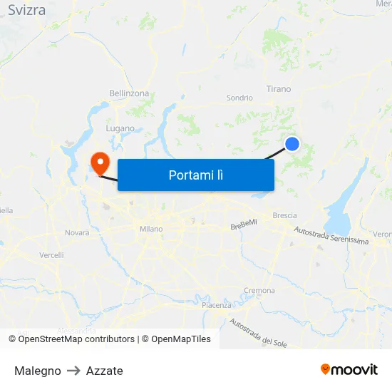 Malegno to Azzate map