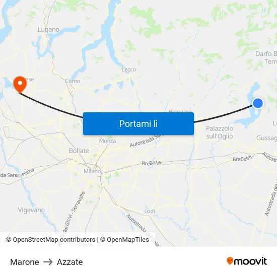 Marone to Azzate map