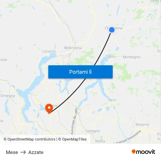 Mese to Azzate map