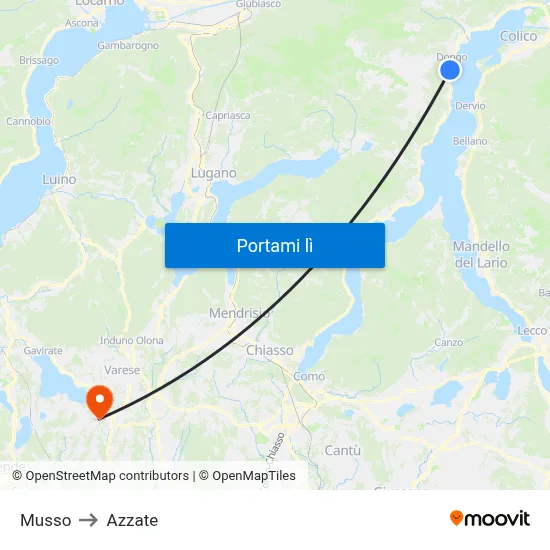 Musso to Azzate map