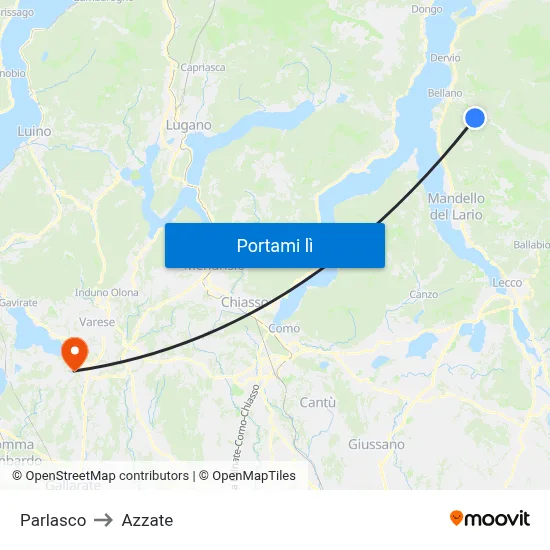 Parlasco to Azzate map