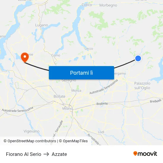 Fiorano Al Serio to Azzate map