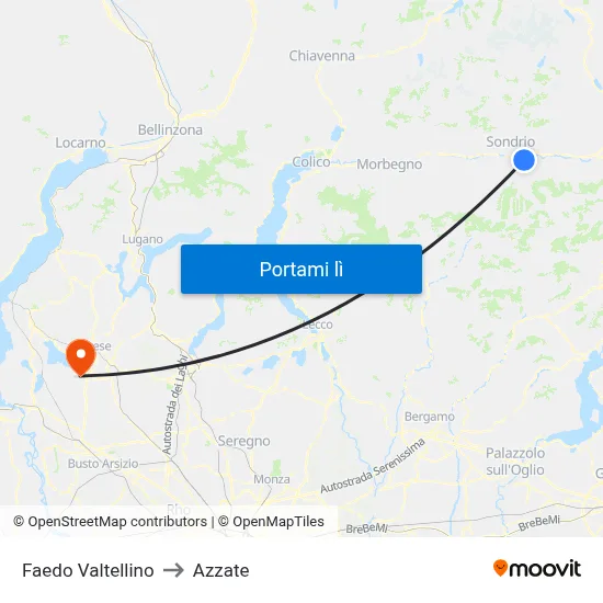 Faedo Valtellino to Azzate map