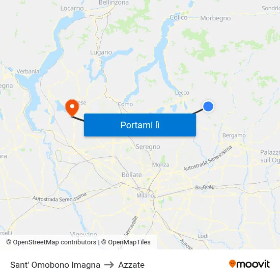 Sant' Omobono Imagna to Azzate map