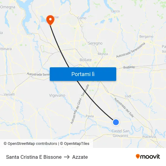 Santa Cristina E Bissone to Azzate map