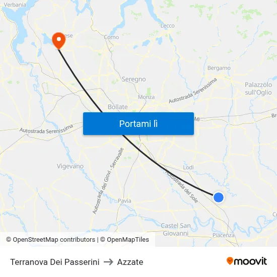 Terranova Dei Passerini to Azzate map