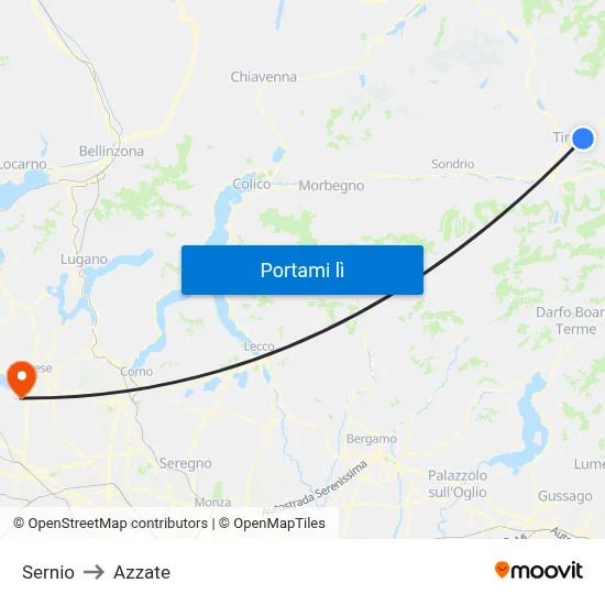 Sernio to Azzate map