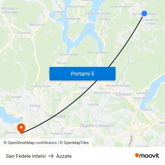 San Fedele Intelvi to Azzate map