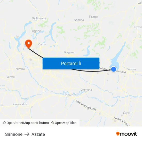 Sirmione to Azzate map
