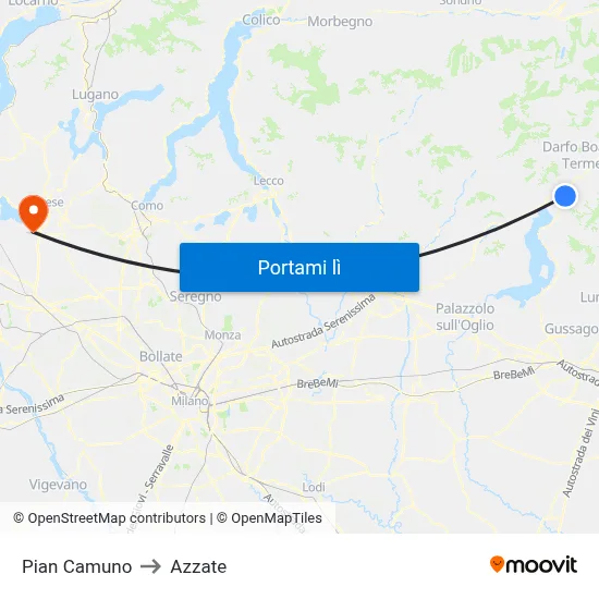 Pian Camuno to Azzate map