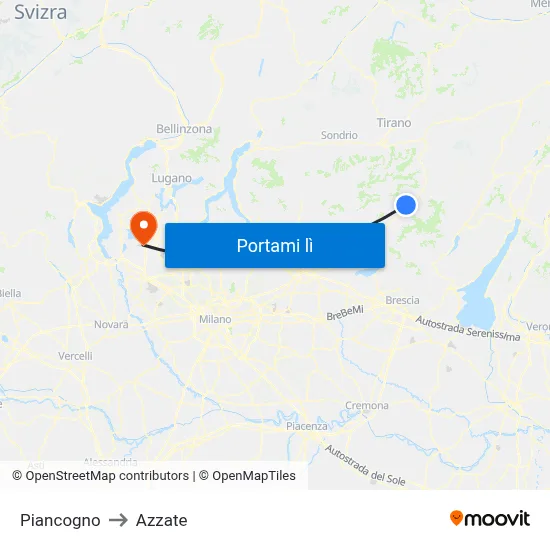 Piancogno to Azzate map