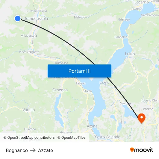 Bognanco to Azzate map