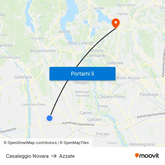 Casaleggio Novara to Azzate map