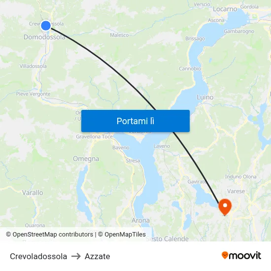 Crevoladossola to Azzate map