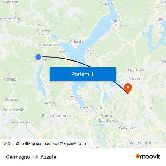 Germagno to Azzate map