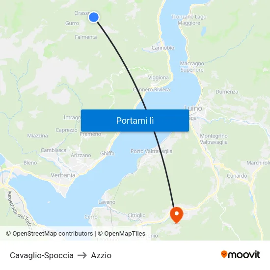 Cavaglio-Spoccia to Azzio map