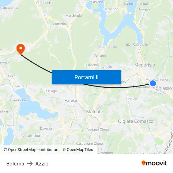Balerna to Azzio map