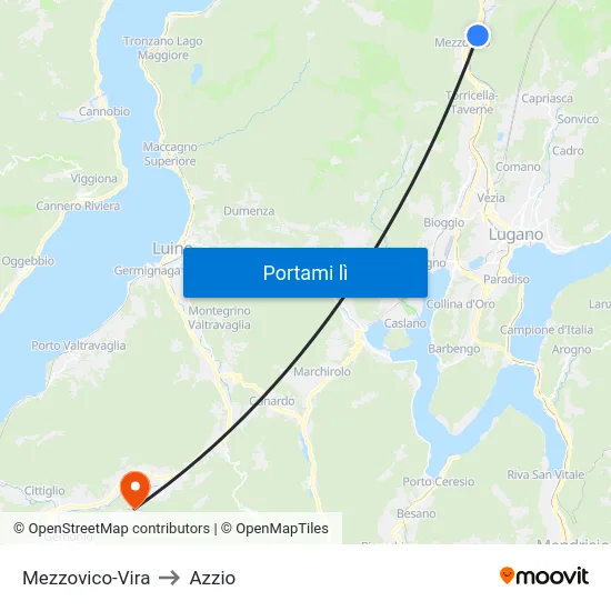 Mezzovico-Vira to Azzio map