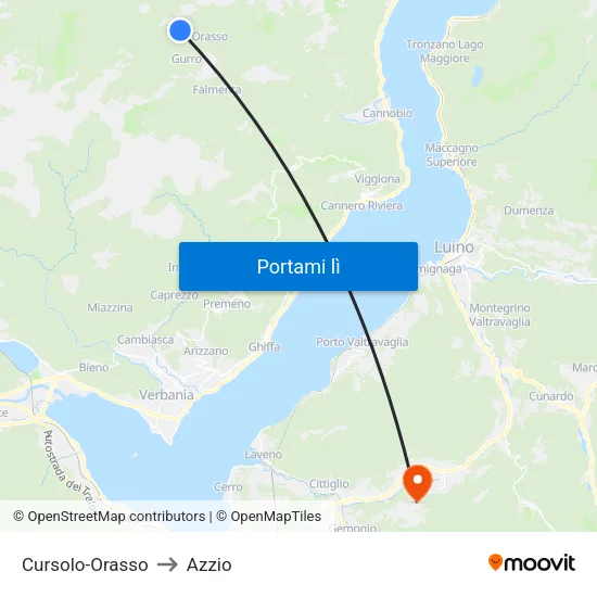 Cursolo-Orasso to Azzio map