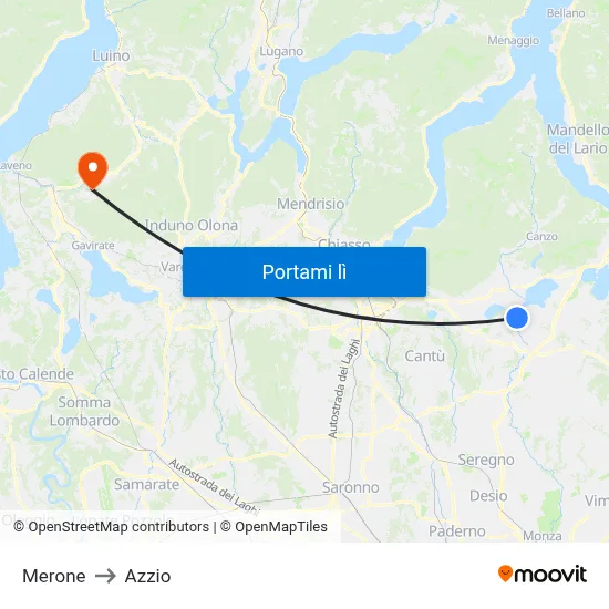 Merone to Azzio map